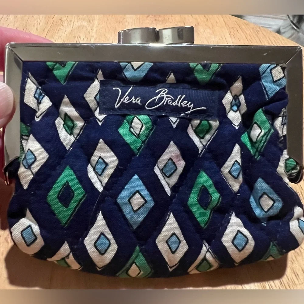 Vera Bradley Mediterranean Kisslock Mosaic Coin Purse Small Wallet - Picture 6 of 12